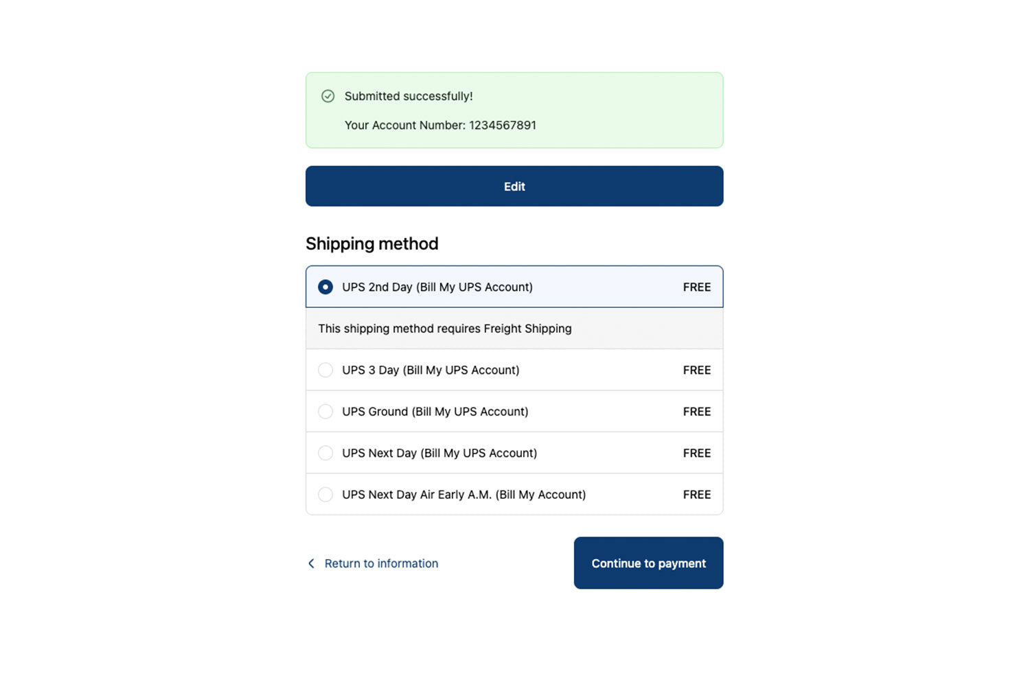 Bill My Shipping Account