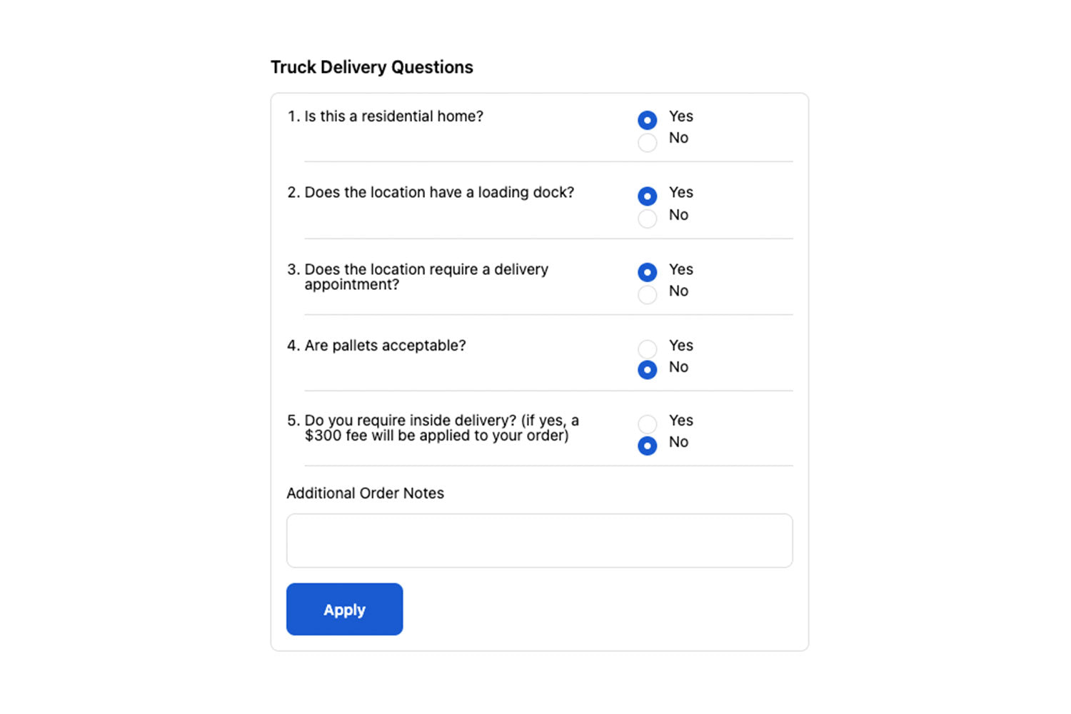 Custom Delivery Questions