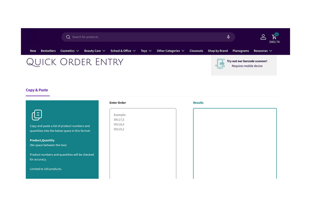 Quick Order Form